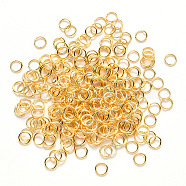 Brass Jump Rings, Cadmium Free & Lead Free, Open Jump Rings, Golden, 24 Gauge, 4x0.5mm, Inner Diameter: 3mm, about 25000pcs/500g(KK-S358-001G)