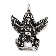 Retro 304 Stainless Steel Pendants, Dapeng Garuda Charms, Antique Silver, 45x36x6mm, Hole: 3.5mm(STAS-L274-025AS)