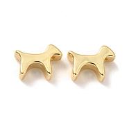 Rack Plating Brass Pendants, Cadmium Free & Lead Free, Long-Lasting Plated, Dog, Real 18K Gold Plated, 10x7x3mm, Hole: 2mm(KK-M227-16G)
