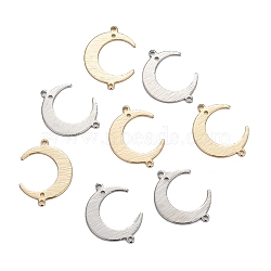 Brass Links Connectors, Long-Lasting Plated, Moon, Mixed Color, 22x16.5x1mm, Hole: 1.2mm(X-KK-I681-16)