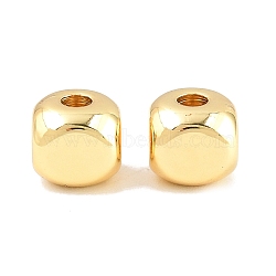 Brass Beads, Cube, Rack Plating, Long-Lasting Plated, Lead Free & Cadmium Free, Real 18K Gold Plated, 6x6x6mm, Hole: 2mm(KK-CBA78C7-16G)
