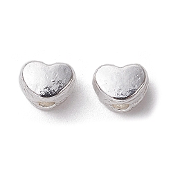 Alloy Spacer Beads, Long-Lasting Plated, Heart, Silver, 3x4x3mm, Hole: 1.2mm(FIND-B029-05S)