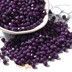 Baking Paint Glass Seed Beads, Bicone, Purple, 4.5x4mm, Hole: 1.1mm, about 142pcs/10g(X1-SEED-A032-02A-19)