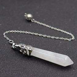 Natural Quartz Crystal Decorations, with Alloy Findings, Cone, 510~800mm(PW-WG19123-04)