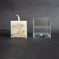 Candle Plastic Molds, for Making Scented Candles, Clear, Rectangle, 60x60x69mm(PW-WGC6A9D-22)