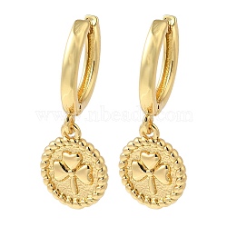 Rack Plating Brass Hoop Earrings, Cadmium Free & Lead Free, Long-Lasting Plated, Flat Round, Real 18K Gold Plated, 24x10mm(EJEW-B062-41G)