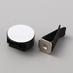 Self Adhesive Plastic Car Air Freshener Vent Clips, with Iron Finding, Black, 40x24mm(AJEW-WH0038-09P-01)
