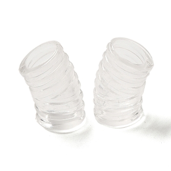 Transparent Acrylic European Beads, Large Hole Beads, Bend Tube, Clear, 20x11mm, Hole: 8mm, about 561pcs/500g