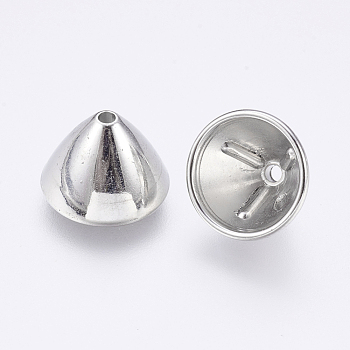 CCB Plastic Beads, Cone, Platinum, 12.5x9mm, Hole: 1.6~10mm