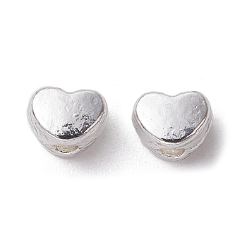 Alloy Spacer Beads, Long-Lasting Plated, Heart, Silver, 3x4x3mm, Hole: 1.2mm
