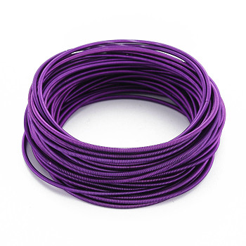 Spring Bracelets, Minimalist Bracelets, Steel French Wire Gimp Wire, for Stackable Wearing, Dark Violet, 12 Gauge, 1.6~1.9mm, Inner Diameter: 58.5mm