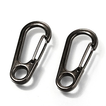 Zinc Alloy Rock Climbing Carabiners, Key Clasps, Gunmetal, 31.5x14.5x7mm