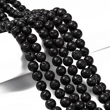 Natural Lava Rock Round Bead Strands(G-M169-8mm-03)-4