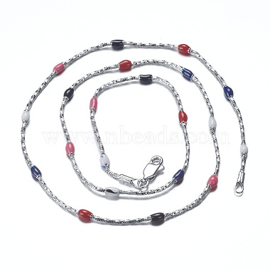 Brass Enamel Chain Necklace Making(MAK-L014-07P)-2