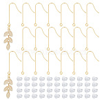 80Pcs 316 Surgical Stainless Steel Earring Hooks, with Vertical Loops & 100Pcs Plastic Ear Nuts, Golden, 28x3mm, Hole: 1.8mm, Pin: 0.7mm(STAS-UN0047-66)