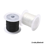 2 Rolls 2 Colors Flat Elastic Crystal String, Elastic Beading Thread, for Stretch Bracelet Making, Mixed Color, 0.8mm, about 65.61 yards(60m)/roll, 1 roll/color(EW-YW0001-19)