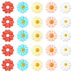 30Pcs Natural Freshwater Shell Beads, with Enamel, Flower, Dyed, Mixed Color, 8x4mm, Hole: 0.8mm(SHEL-SC0001-90)