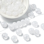 40Pcs Resin Beads, Golden Metal Enlaced, Pumpkin, White, 11x8mm, Hole: 2mm(RESI-YW0005-84A)