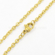 Unisex Casual Style 304 Stainless Steel Cable Chain Necklaces, with Lobster Claw Clasps, Golden, 23.7 inch(60.2cm)(STAS-O037-45G)