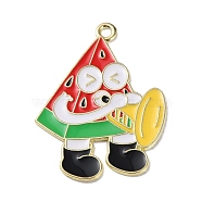 Zinc Alloy Pendant, with Enamel, Fruit, Watermelon, 31.5x23.5x1mm, Hole: 1.8mm(ENAM-Z009-01C-LG)