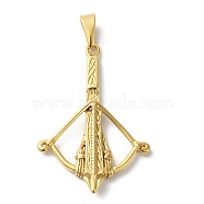 PVD Vacuum Plating 304 Stainless Steel Big Pendants, Bow and Arrow Charm, Golden, 50.5x34.5x5mm, Hole: 10x4.5mm(STAS-B069-32G)