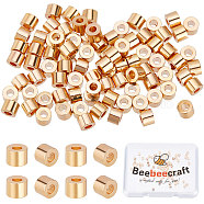 100Pcs Brass Spacer Beads, Nickel Free, Column, Real 18K Gold Plated, 2.5x2mm, Hole: 1mm(KK-BBC0003-07)