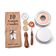CRASPIRE DIY Scrapbook, Wooden Wax Furnace & Sealing Wax Particles & with Wood Handle Brass Wax Sticks Melting Spoon & Candles, for Retro Seal Stamp, Mixed Color, 0.9cm, 75pcs/color(DIY-CP0005-62)