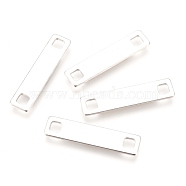 201 Stainless Steel Links connectors, Rectangle, Silver, 26x6x1mm, Hole: 3x3mm(STAS-F192-020S)