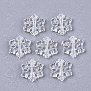 Transparent Acrylic Beads, Snowflake, Clear, 12.5x12x2.5mm, Hole: 1.2mm, about 2500pcs/500g(MACR-T036-11)