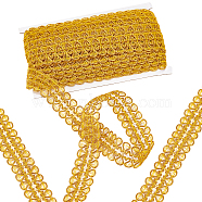 Metallic Polyester Ribbon, Garment Accessory, Orange, 1-3/8 inch(35mm)(OCOR-WH0065-21)