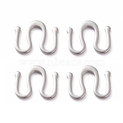 (Holiday Stock-Up Sale)Brass S Hook Clasps, M Clasp, Long-Lasting Plated, Platinum, 10.5x13x1mm(KK-L205-03P)