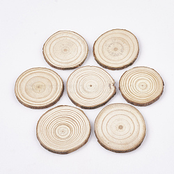 Undyed Unfinished Wooden Cabochons, Wood Slice, Tree Ring, PapayaWhip, 43~52x4.5mm(WOOD-T011-23)