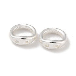 Brass Ring Charm Connectors, Bracelet Necklace End Loop Wire Protector, 925 Sterling Silver Plated, 5x2mm, Hole: 0.8mm(KK-P284-06S)