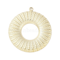 304 Stainless Steel Pendants, Donut Charm, Real 14K Gold Plated, 26.5x24x2mm, Hole: 1.5mm(STAS-L022-423G)