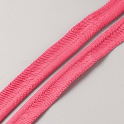 Flat Polyester Elastic Lip Trim Cord, Webbing Garment Sewing Accessories, Hot Pink, 11mm, about 10 Yards/Skein(EW-WH0014-06C)