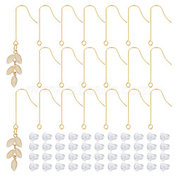 80Pcs 316 Surgical Stainless Steel Earring Hooks, with Vertical Loops & 100Pcs Plastic Ear Nuts, Golden, 28x3mm, Hole: 1.8mm, Pin: 0.7mm(STAS-UN0047-66)