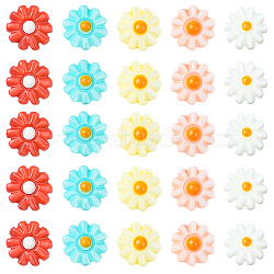 30Pcs Natural Freshwater Shell Beads, with Enamel, Flower, Dyed, Mixed Color, 8x4mm, Hole: 0.8mm(SHEL-SC0001-90)