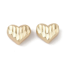 Brass Beads, Heart, Real 18K Gold Plated, 8.5x10.5x5.5mm, Hole: 1.6mm(KK-G497-24G)