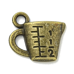 Tibetan Style Alloy Pendants, Lead Free & Cadmium Free, Cup, Antique Bronze, 13.5x14.5x3.5mm, Hole: 2.1mm, about 1136pcs/1000g(TIBE-I026-5973AB)