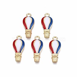 Alloy Enamel Pendants, Cadmium Free & Nickel Free & Lead Free, Balloon, Golden, Colorful, 23x10x3mm, Hole: 1.8mm(ENAM-N055-037-NR)