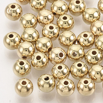 CCB Plastic Beads, for DIY Jewelry Making, Round, Golden, 5x4.5mm, Hole: 1.2mm, about 8000pcs/500g
