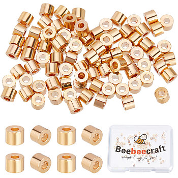 100Pcs Brass Spacer Beads, Nickel Free, Column, Real 18K Gold Plated, 2.5x2mm, Hole: 1mm