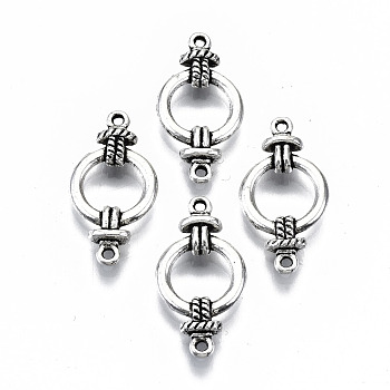 Tibetan Style Alloy Links Connectors, Ring, Cadmium Free & Lead Free, Antique Silver, 25x13x4mm, Hole: 1.2mm, about 800pcs/1000g