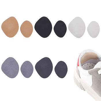 5 Sets 5 Colors Microfiber Leather Self-Adhesive Heel Cushion Sets, Sports Shoes Heel Repair Pads, Polygon, Mixed Color, 72~89x51~70x1mm, 4pcs/set, 1 set/color