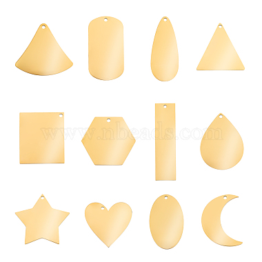 Golden Mixed Shapes Stainless Steel Pendants