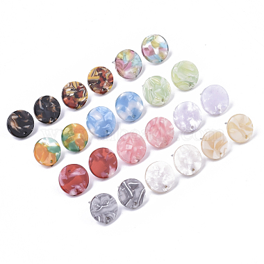 Cellulose Acetate(Resin) Stud Earring Findings(KY-R022-020)-2