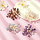 Natural Mixed Gemstone Chips & Pearl Beaded Flower Brooch Pin(JEWB-BR00098)-2