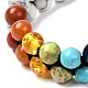 Round Synthetic Howlite & Mixed Stone Braided Bead Bracelet for Girl Wome(X1-BJEW-JB06961-02)-5