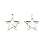 Non-Tarnish 201 Stainless Steel Pendants, Star, Stainless Steel Color, 26x25x1.5mm, Hole: 1.4mm(STAS-N098-107P)