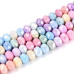 Anti-Tarnish Electroplate Rondelle Glass Beads Strands, Imitation Gemstone, AB Color Plated, Faceted, Mixed Color, 8x5.5~6mm, Hole: 1~1.2mm, about 60~61pcs/strand, 14.96~15.16''(38~38.5cm)(EGLA-T021-8mm-17-01)